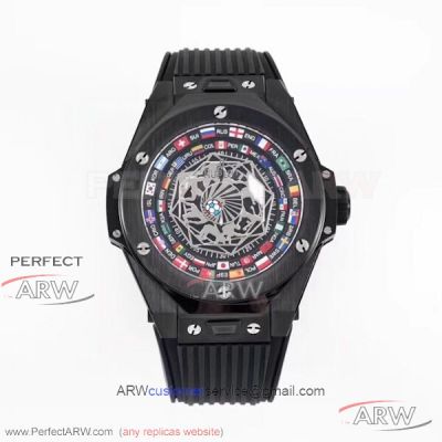 HB Factory Hublot Big Bang Sang Bleu World Cup Edition Black Steel Case 45 MM Copy HUB1213 Watch